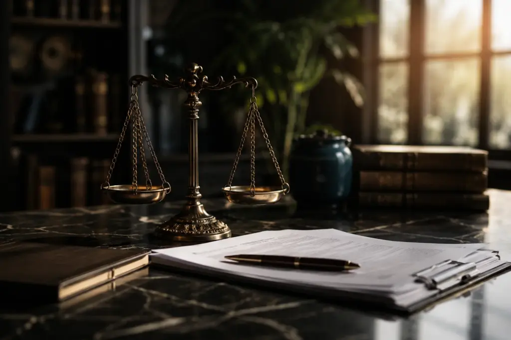 Immigration lawyer preparing legal opinion documents