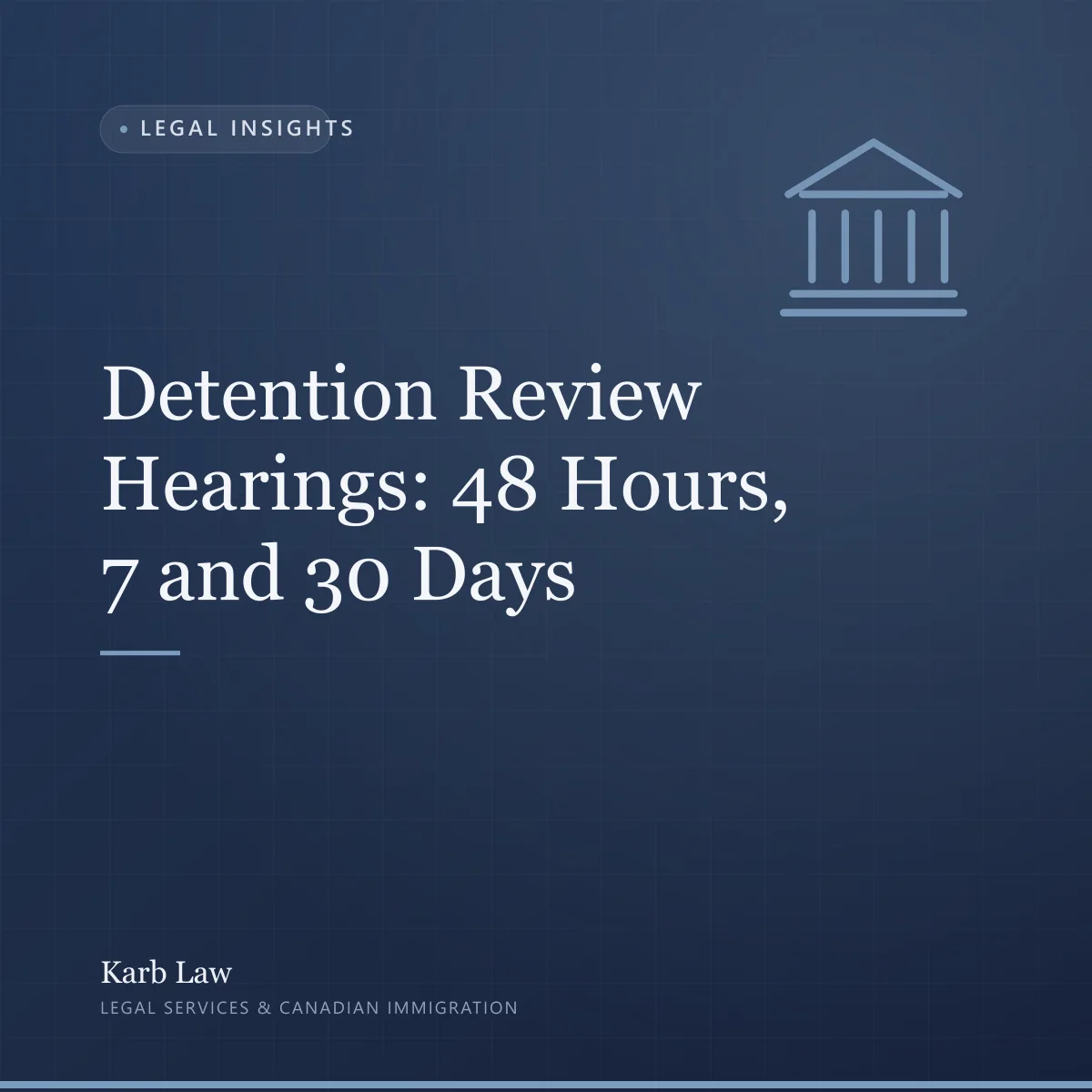 Detention Review Hearings: 48 Hours, 7 and 30 Days