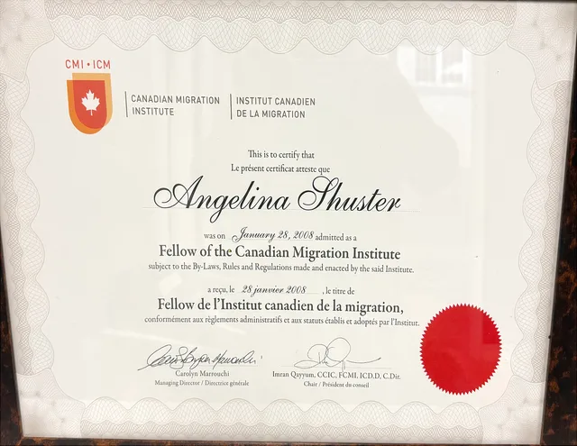 Fellow of the Canadian Migration Institute — Canadian Migration Institute (CMI), 2008